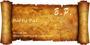Baffy Pál névjegykártya